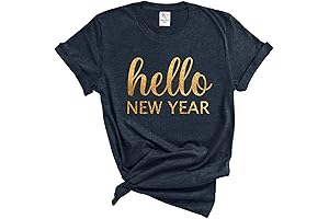 Gold Text Design New Year T-shirt: Sparkle and Shine into the New Year