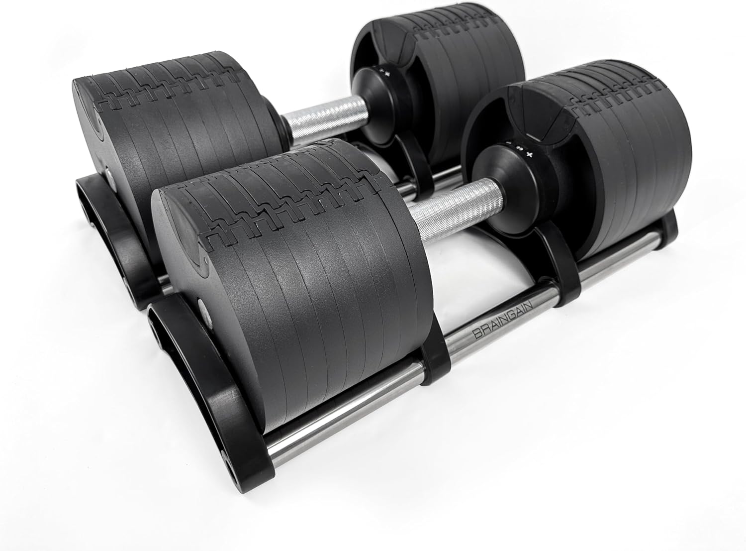BRAINGAIN 16in1 40kg Adjustable Dumbbells PAIR 2.5kg Increments