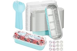 Mini Foil Pans with Lids, 25 Count - Premium Disposable Loaf Pan...