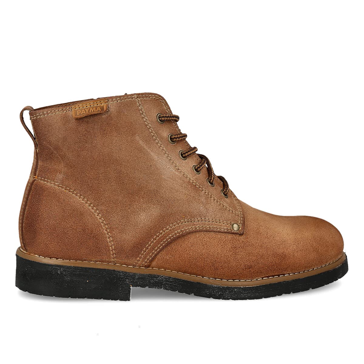 Botas Rústicas Hombre de Piel tipo Chukka. Zapato Botín Safari Pisamierdas de Cuero Casual Trabajo, Campo y Jardinería. Cierre Cordones. Suela de Goma. Bota y Zapato