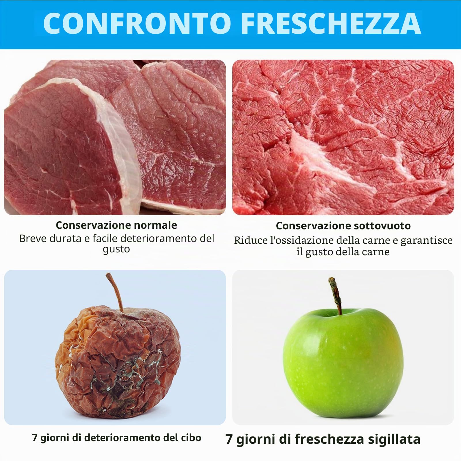 Macchina per sottovuoto 60 KPA, macchina sottovuoto, saldatrice sottovuoto, mini sottovuoto, sigillatrice sottovuoto one-touch, macchina sottovuoto compatta con 10 sacchetti sottovuoto per umidità