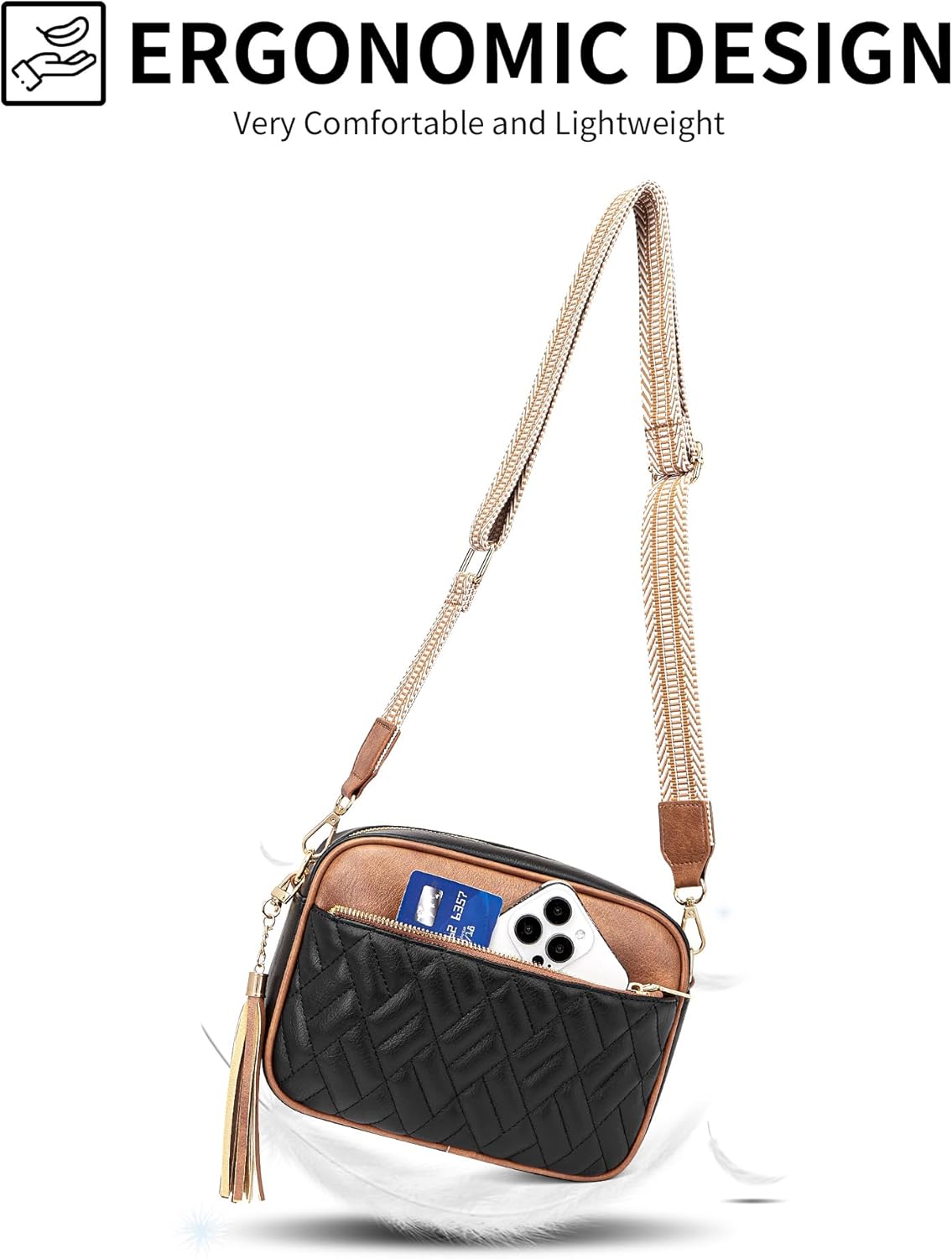 CORALDAISY Crossbody Bags for Women Vegan Leather Purses Small Shoulder Handbags - Image 8