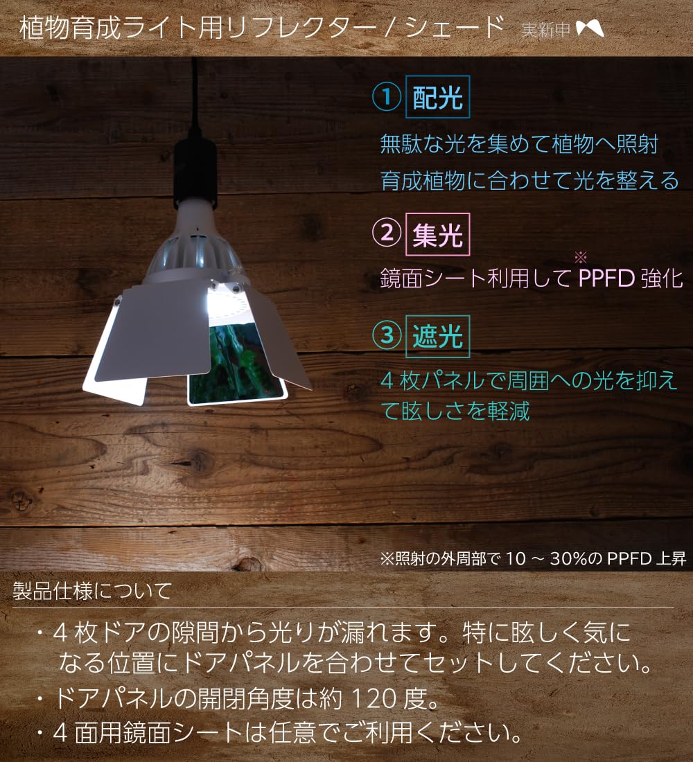 Amazon.co.jp: HaruDesign 植物育成ライト（GL-A/GL-X）用 BARNDOOR-30