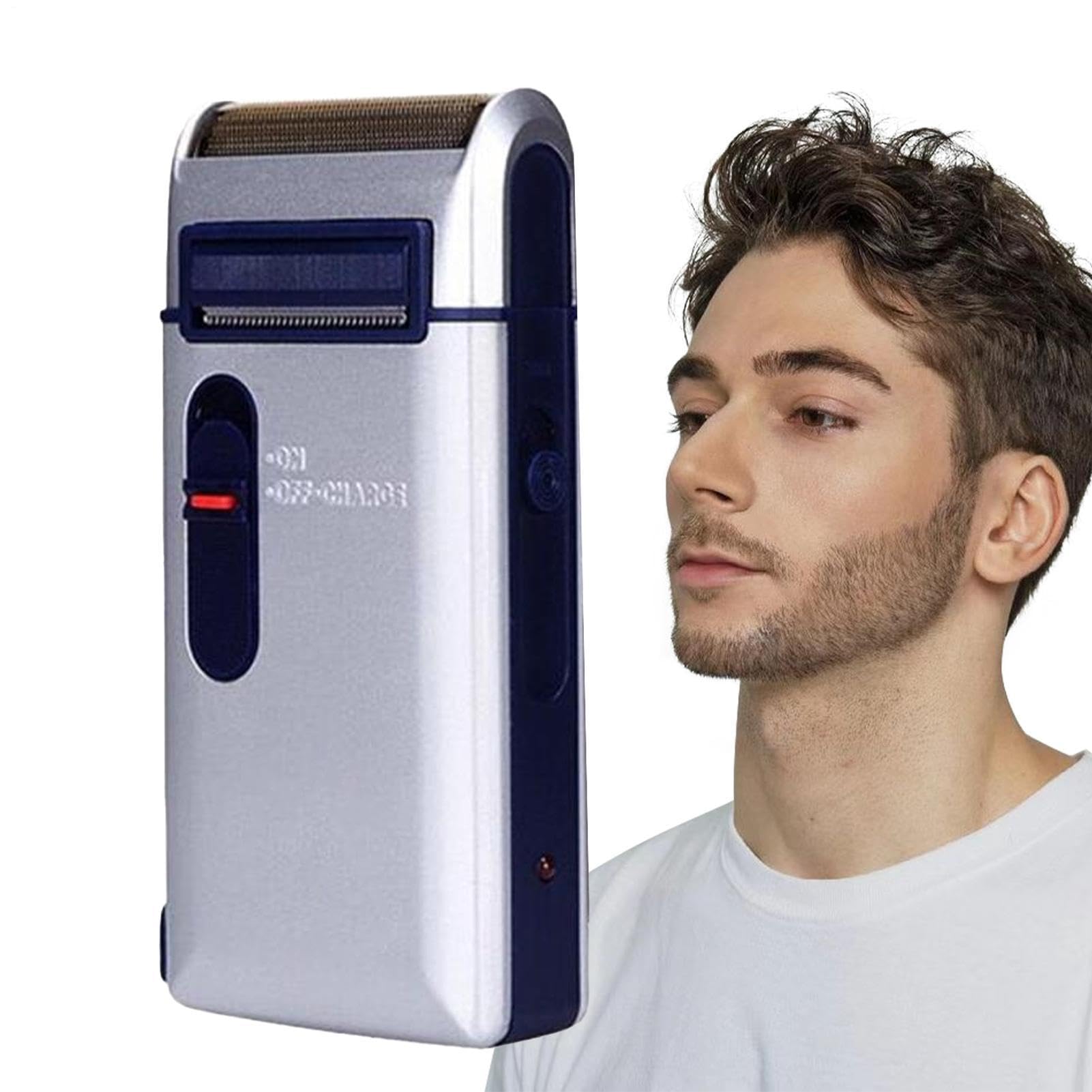 Electric Shavers for Men | Efficient Shaving Retro 3W Beard Trimmer Razors | Geometric Net Design, Portable Face Shavers, Removable Cleaning for Men Face Care