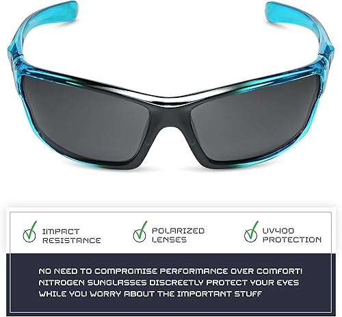 Miniatura 191 de Nitrogen - Gafas de sol deportivas polarizadas envolventes para hombre y mujer, UV400, para conducir, pescar, correr, andar en bicicleta, gafas