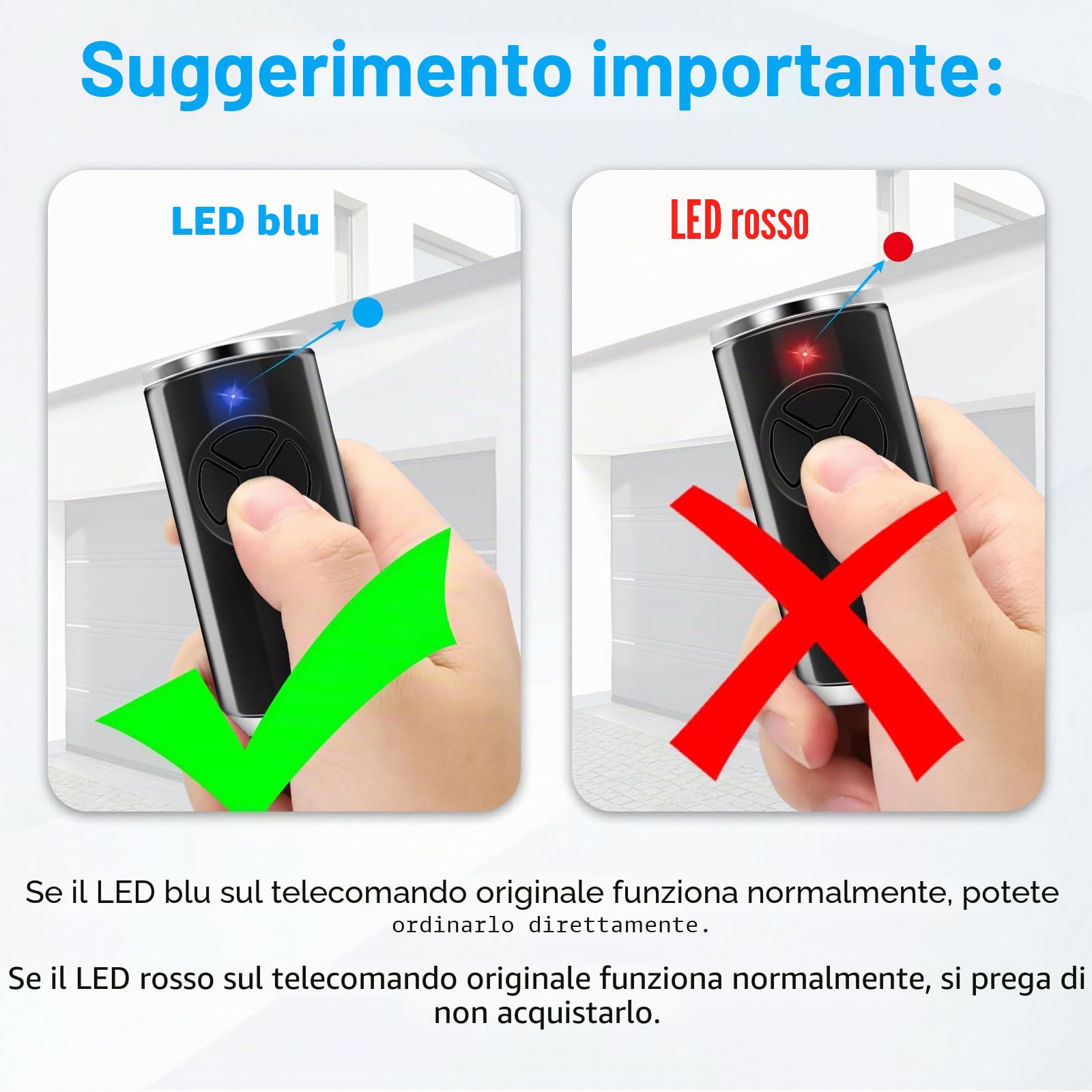 1 trasmettitore di ricambio per hse4-868-bs, apriporta del garage 868,3 MHz, 4 canali, compatibile con hse4-868-bs, hse2-868-bs(nero)