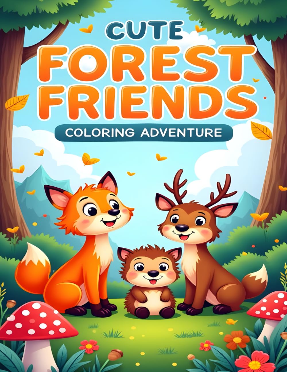 CUTE FOREST FRIENDS COLORING ADVENTURE: FUN WOODLAND CREATURES TO COLOR: HEDGEHOG, FOX, OWL, DEER, RACCOON AND MORE