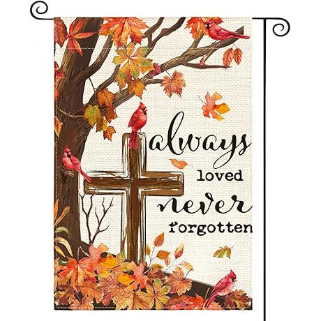 Colorlife Fall Thanksgiving Cardinal Memorial Garden Flag