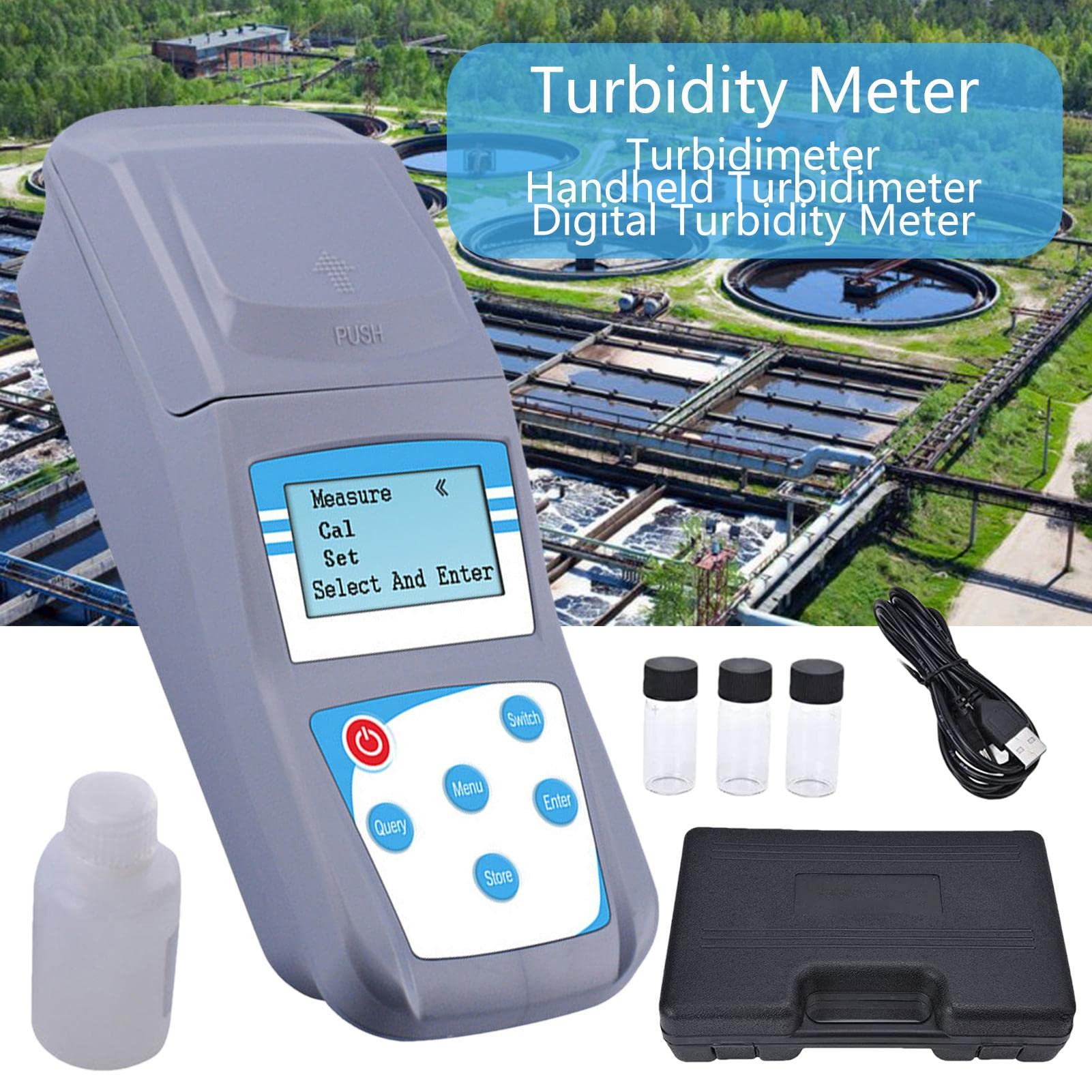 Medidor De Turbidez Digital, Turbidímetro De Alta Precisión ABS De 500 G, Medidor De Turbidez Electrónico con Pantalla LED, Analizador De Turbidez para Piscinas, Industria Alimentaria, Laboratorio