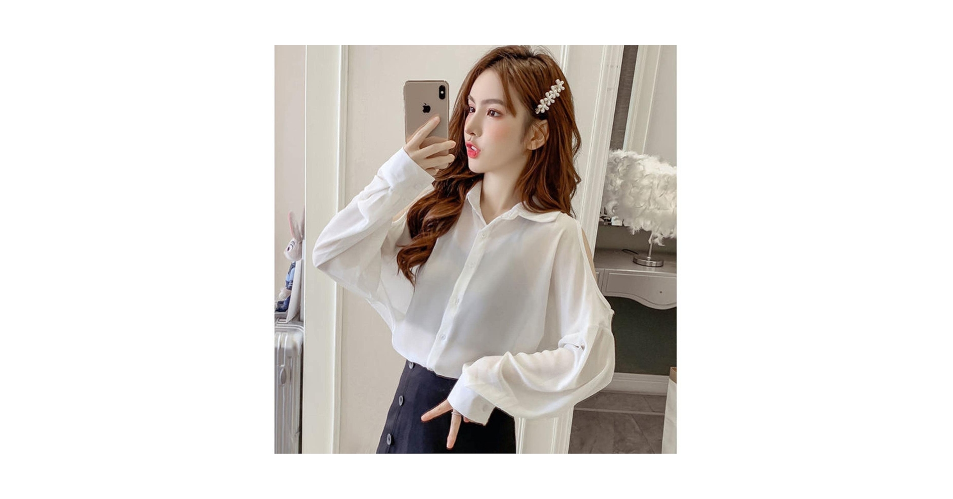 yilon 新作BIJOU OFFSHOULDER BLOUSE ホワイト yilon 新作BIJOU