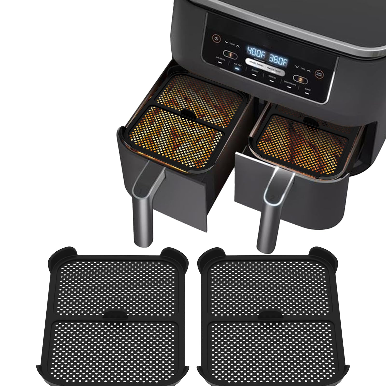 2 Stück Magnetischer Spritzschutz Für Ninja Foodi AF400EU & AF451EU | Edelstahl Fettspritzschutz Für Heißluftfritteuse