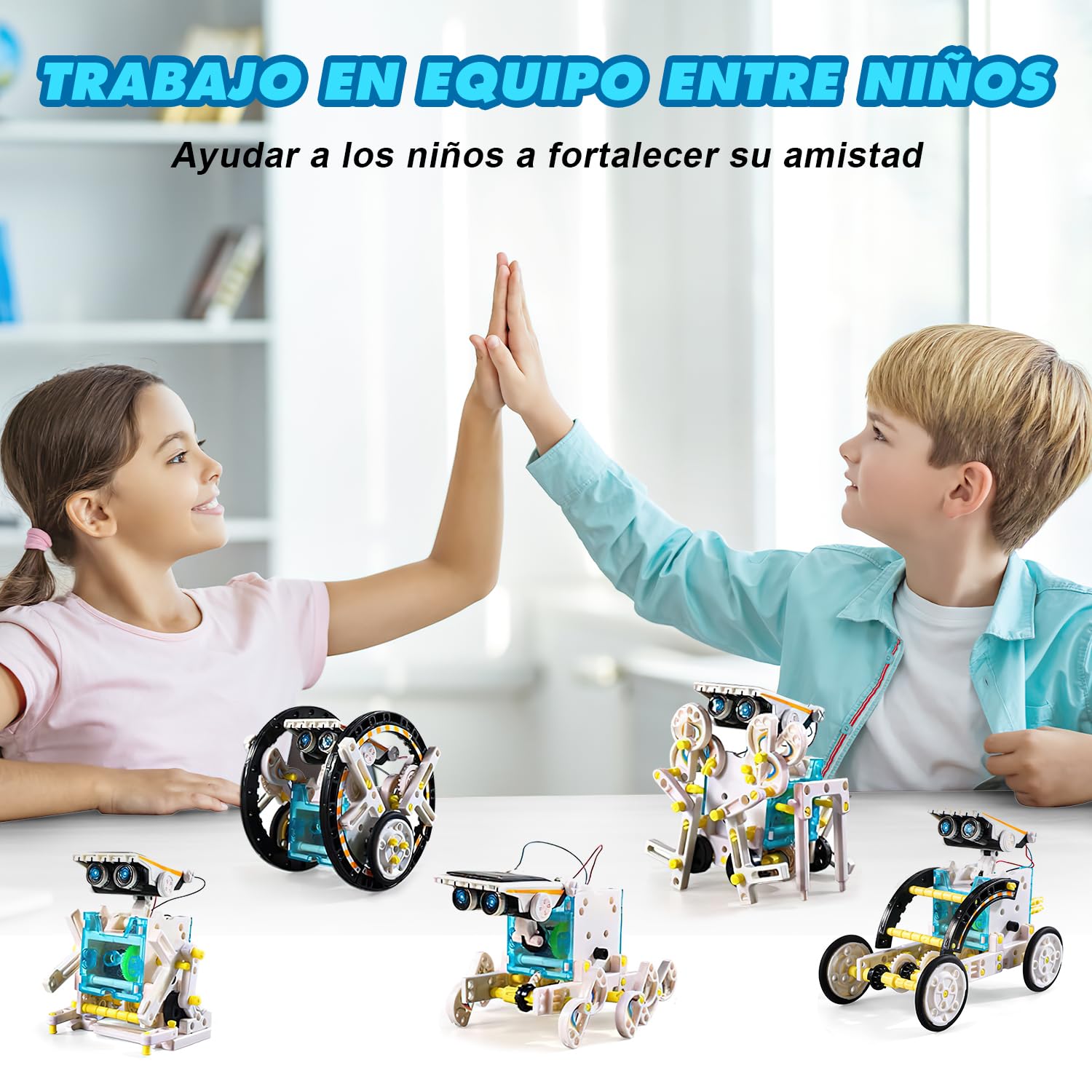 12 in 1 STEM Solar Robot Kit, Solar Powered Building Toy, Educational Experiment, DIY Robotics Kit, Science Educational Toy for Boys Girls 8+ Years, White 2
