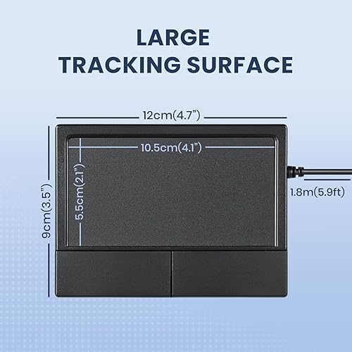 Miniatura 5 de Perixx PERIPAD-504 - Panel táctil USB con cable, trackpad portátil para usuarios de escritorio y portátiles, tamaño grande, grande