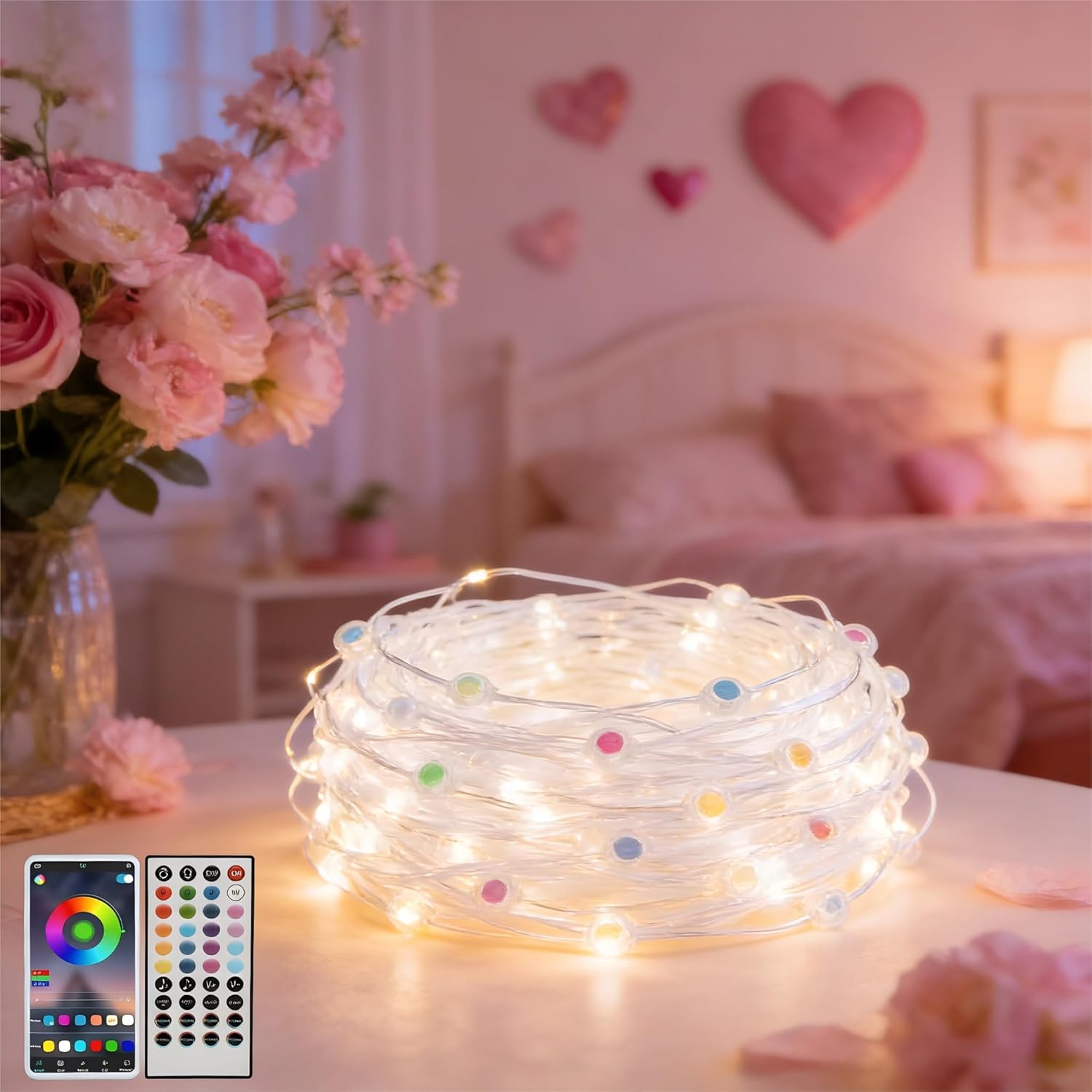 Vanesa 400ft Permanent Outdoor Lights for Mother's Day, IP67 Waterproof with App & Remote Control, Outdoor Permanent Lights for House Fit for Pool Party/Wedding/Birthday/Valentines/Daily Decoration