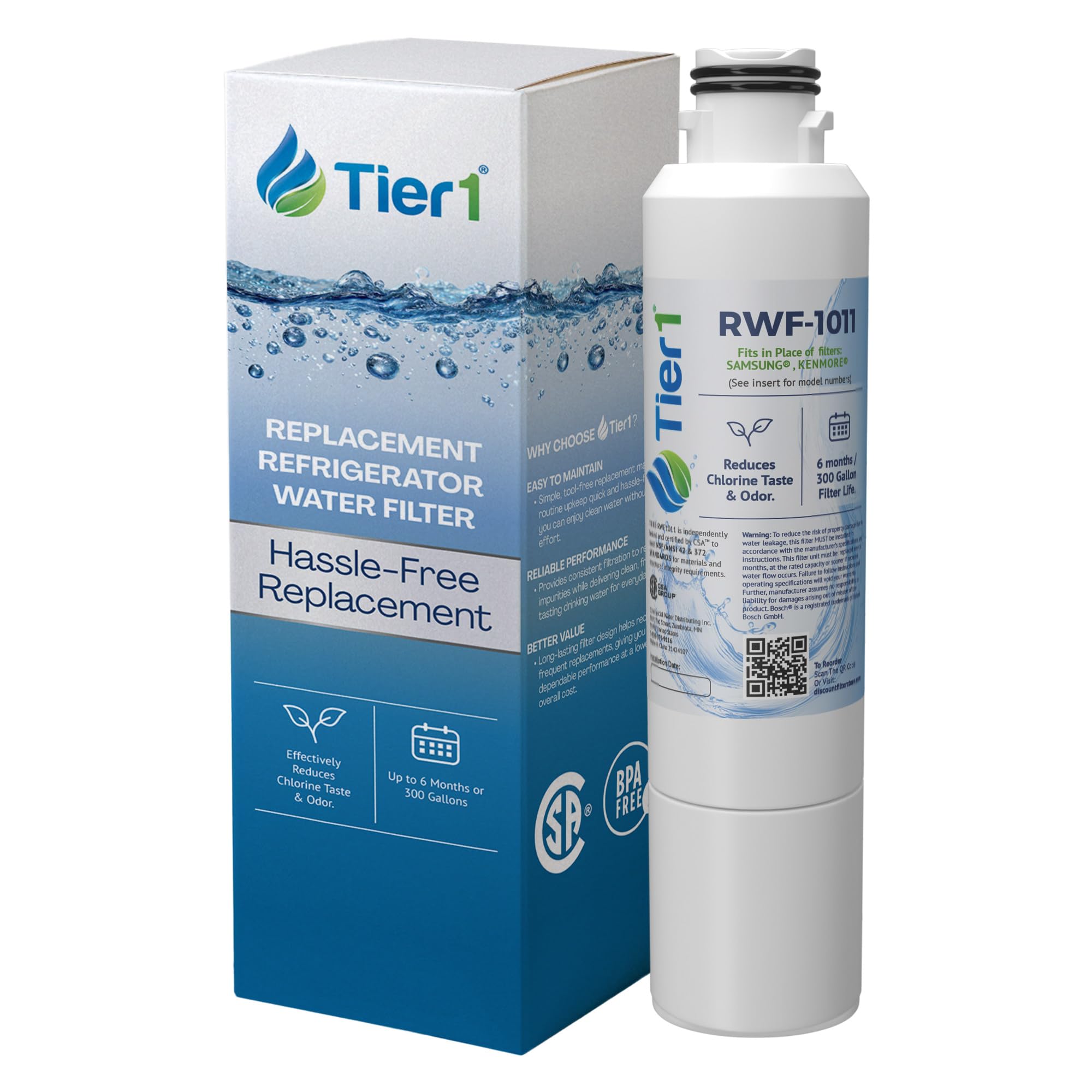 Tier1 RWF1011 DA29-00020B Refrigerator Water Filter Replacement for Samsung HAF-CIN WF294 FMS-2 Fridge Filter Lasts up to 6