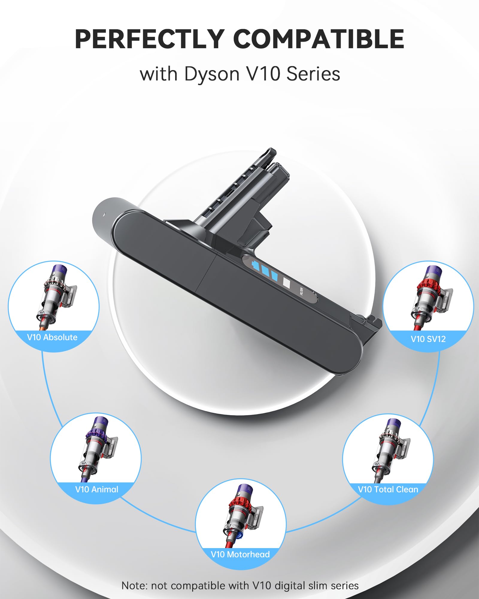Morpilot Batteria per Dyson V10 SV12 8000mAh Dyson V10 SV12 Batteria per Cyclone, Animal, Absolute, Motorhead, Fluffy Aspirapolvere, 2 Filtri