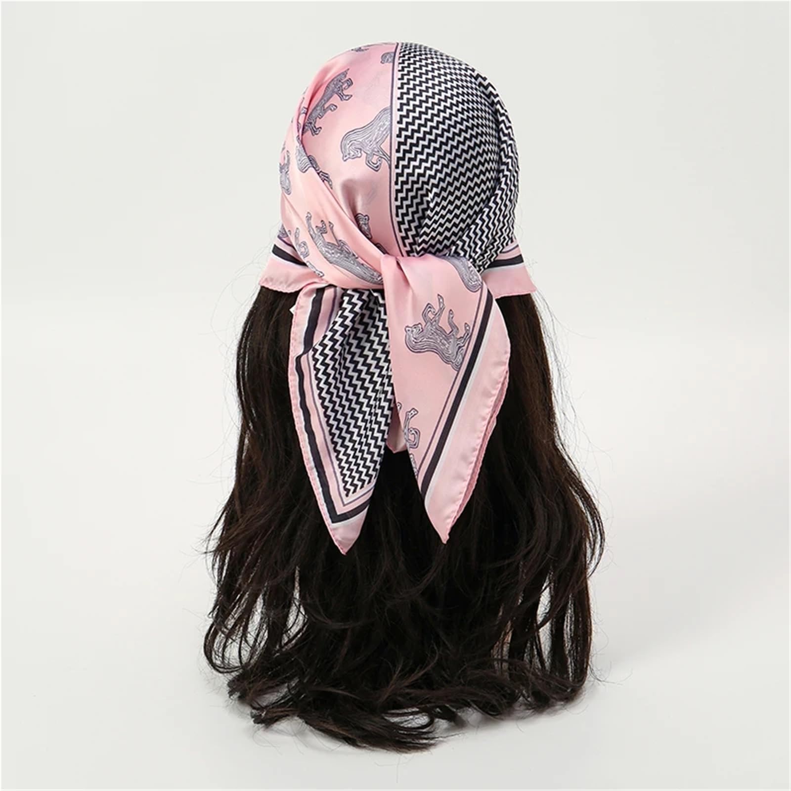 Bufanda de Seda for Mujer, pañuelo Cuadrado de Seda con Flores, Chal de satén for Mujer, hiyab, Banda for el Pelo Femenina, pañuelo for la muñeca, 70x70cm