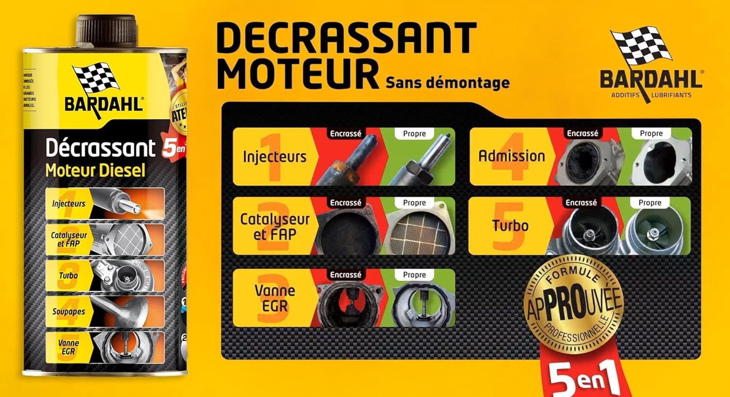 Destructor de motores diésel 5 en 1, 500 ml Bardahl