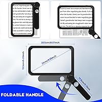 Vista 3 de NZQXJXZ 30X 5X Large Magnifying Glass for Reading Full Book Page Magnifying Glass Folding Handheld Magnifier for Seniors Reading Newspaper, Books