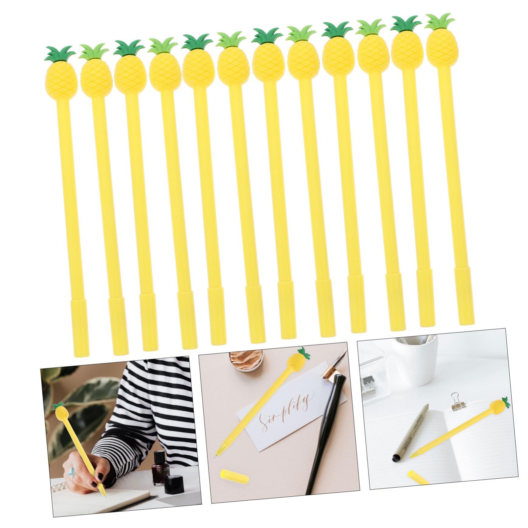 Didiseaon 24pezzi Penna Sfera Forma Di Ananas Da Cancelleria Per Studenti Accessori Divertenti Per Casa e Ufficio
