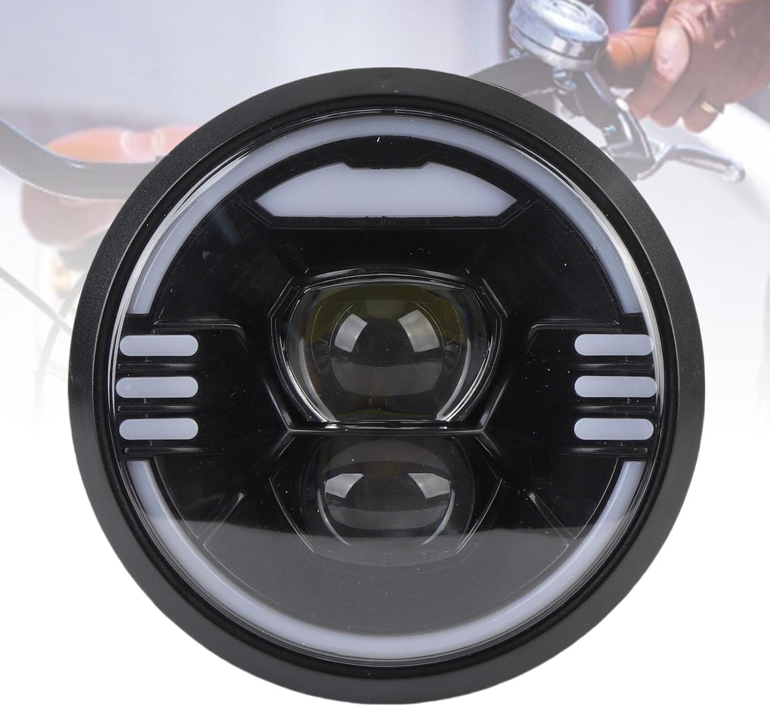 Electric Bike LED Headlight High Brightness ABS Construction for Night Riding, Easy Installation Kit