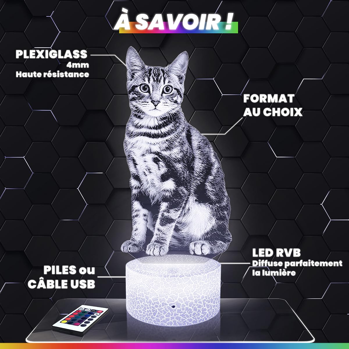 Kattenlamp - Kattenbeeld Nachtlamp Kinderen Noviteit Lamp | Hars