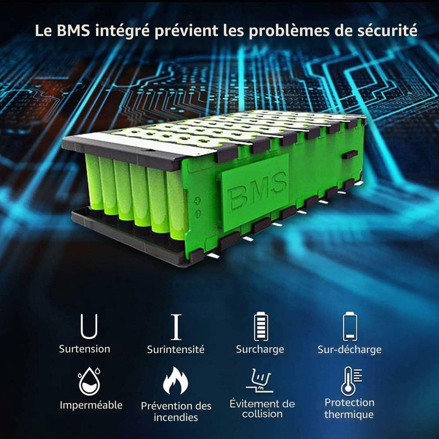 Batterie 48V 50Ah pour Vélo Électrique 1000W 750W 500W Batterie Ebike Batterie Velo Electrique avec Chargeur 54,6 V 2 A Batterie Trottinette Électrique