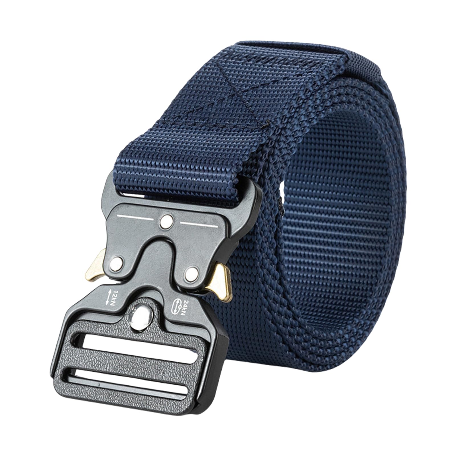 Cintura Tattica, 3,8 cm Cintura da Lavoro Militare Cinturas Tatticas Uomo Heavy Duty Nylon Militare Esercito con Fibbia in Metallo a Sgancio Rapido, per Caccia Trekking Esercizi (Marina Militare)