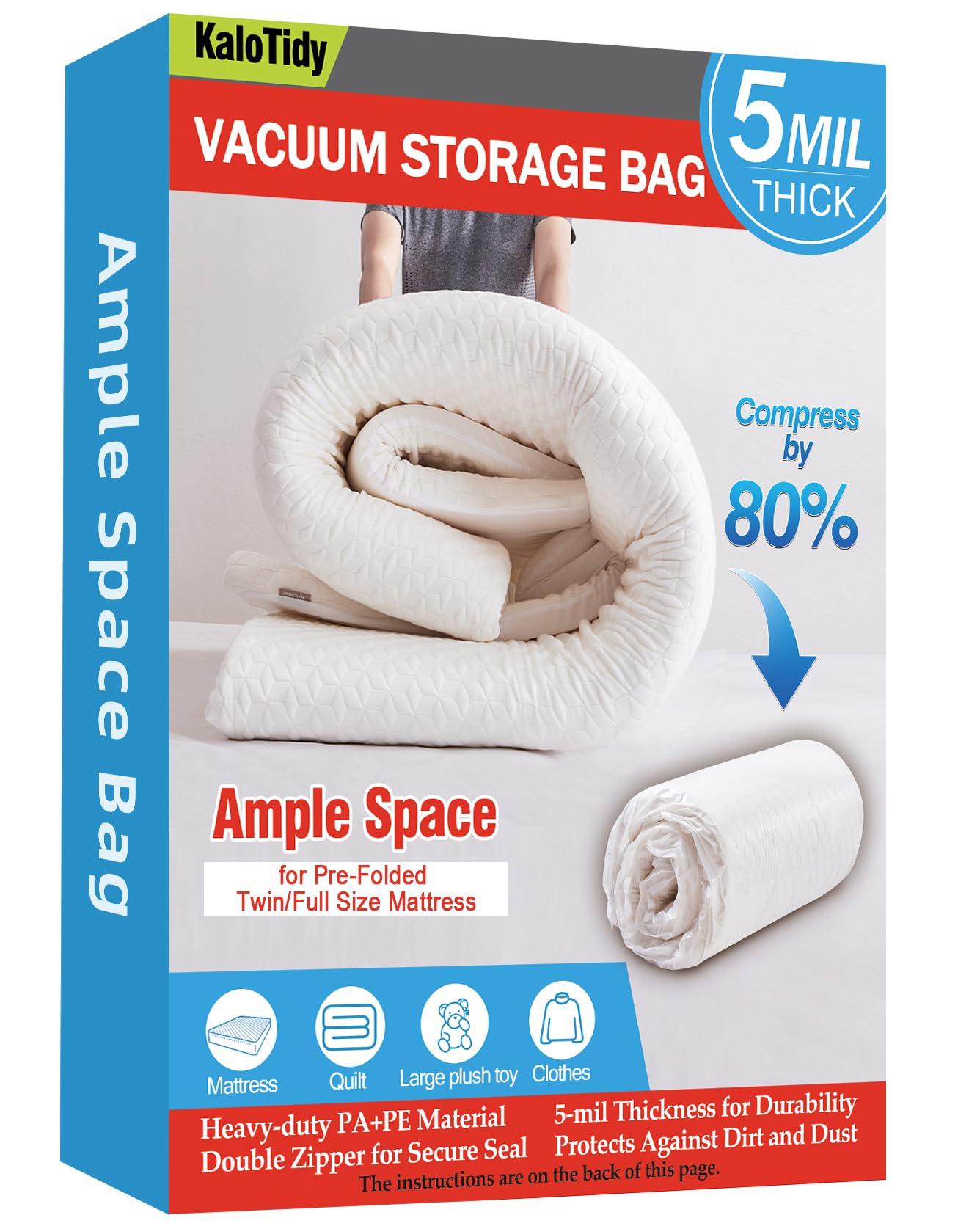 Vacuum Storage Bag for Pre-Folded Twin/Full Mattresses