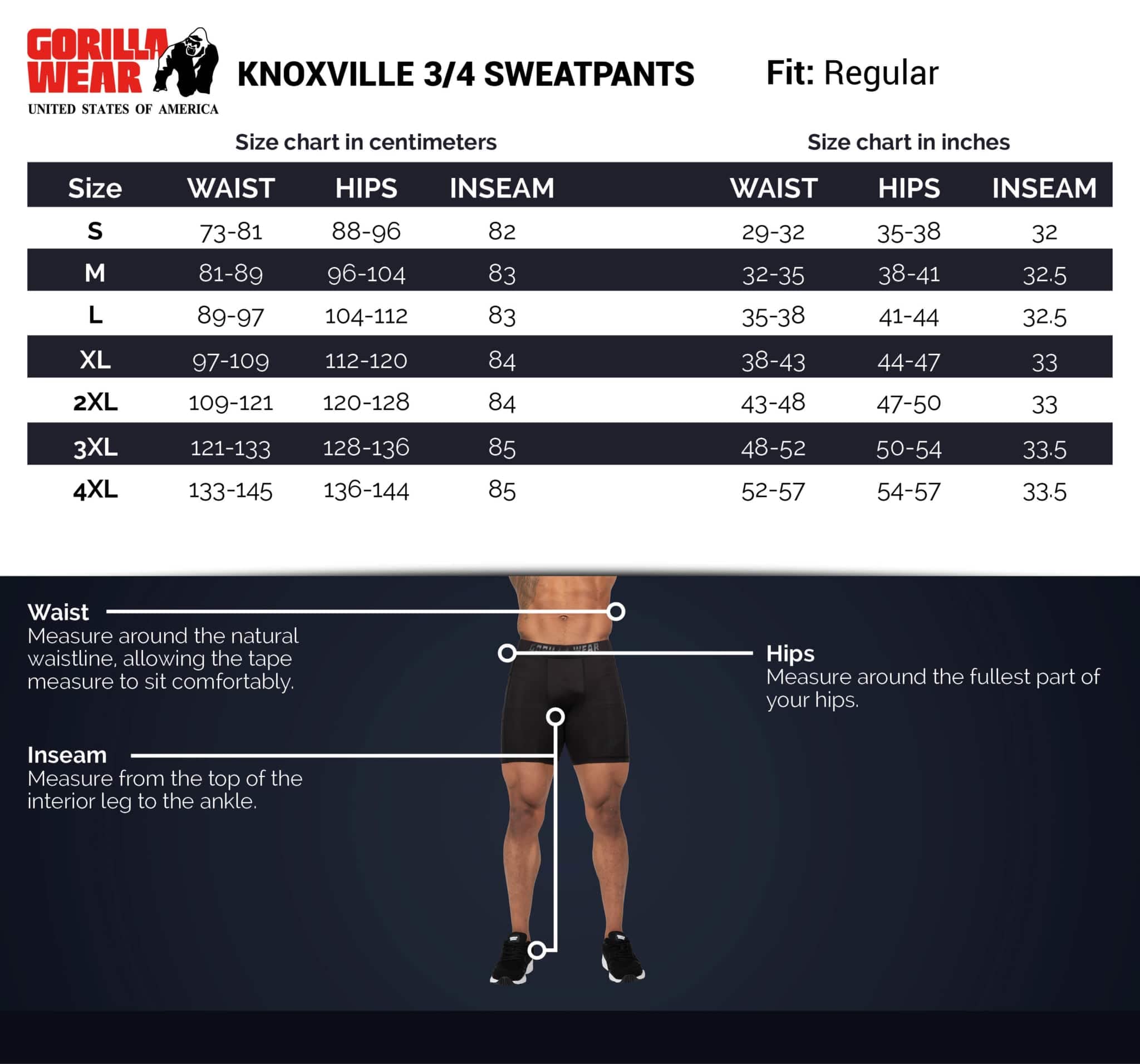 Gorilla Wear Knoxville 3/4 Sweatpants - Spodnie lekkoatletyczne Mężczyźni