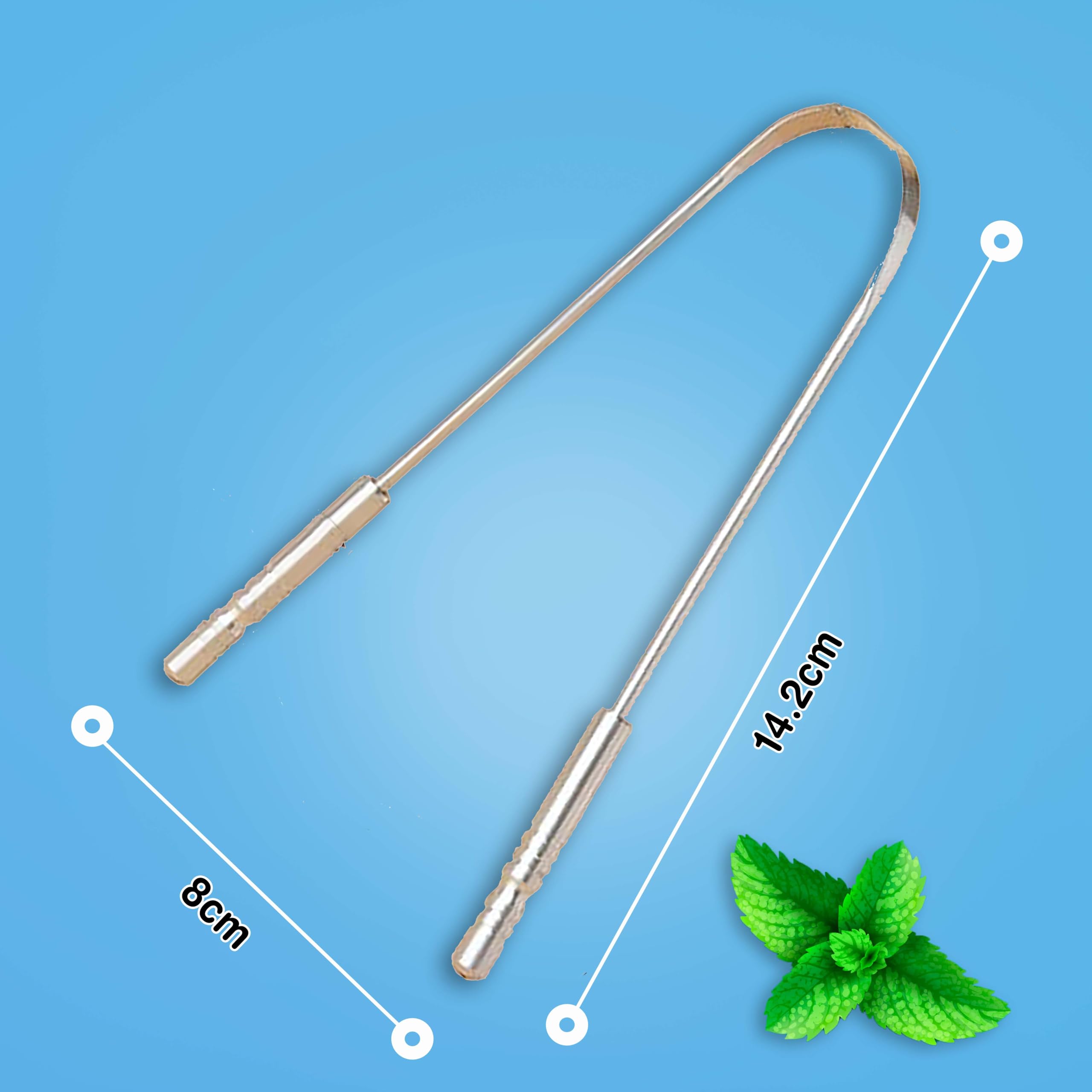 Pink Woolf U-Shaped Stainless Steel Tongue Cleaner (Pack of 2) - For Fresh Breath, Improved Taste Sense, Bacteria Removal | Ideal for Oral Hygiene & Travelling - Includes Case & Unique Mark - Image 8 thumbnail