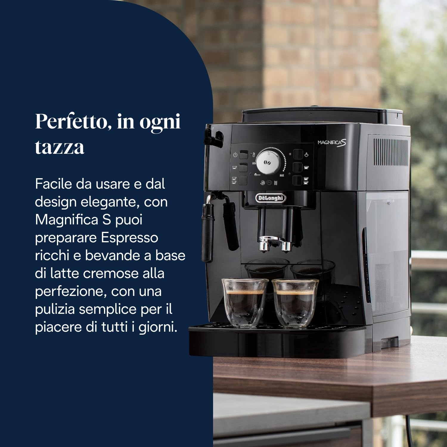 De'Longhi Perfetto Magnifica S ECAM11.112.B, Macchina da Caffè Automatica per Espresso e Cappuccino, Caffè in Chicchi o in Polvere, con Tasti a Selezione Diretta, Spegnimento Automatico, Nero