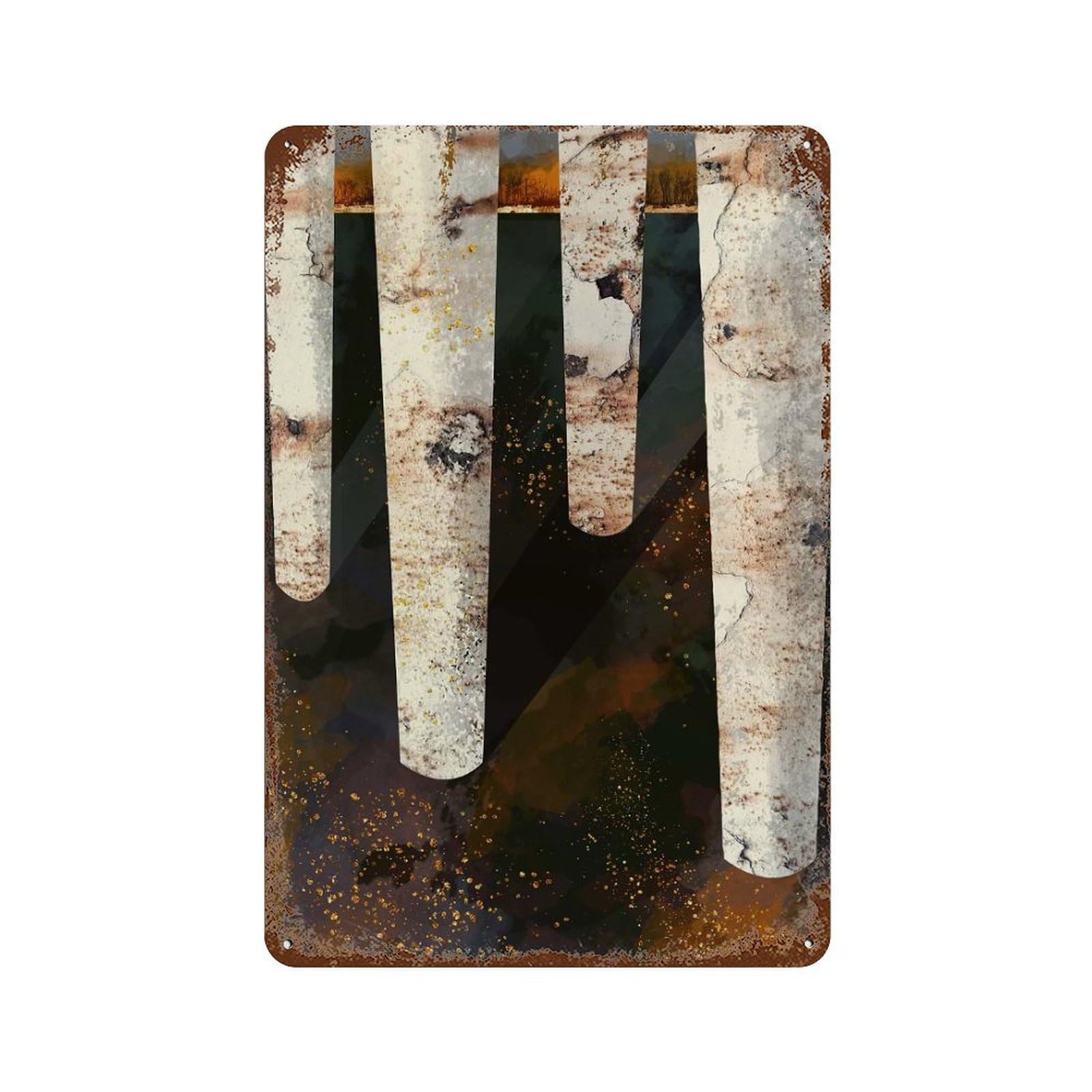 Forest Glow Retro Metal Sign 11.8"x7.9", Decorative Metal Wall Art for Garage, Bar And Workshop Decor