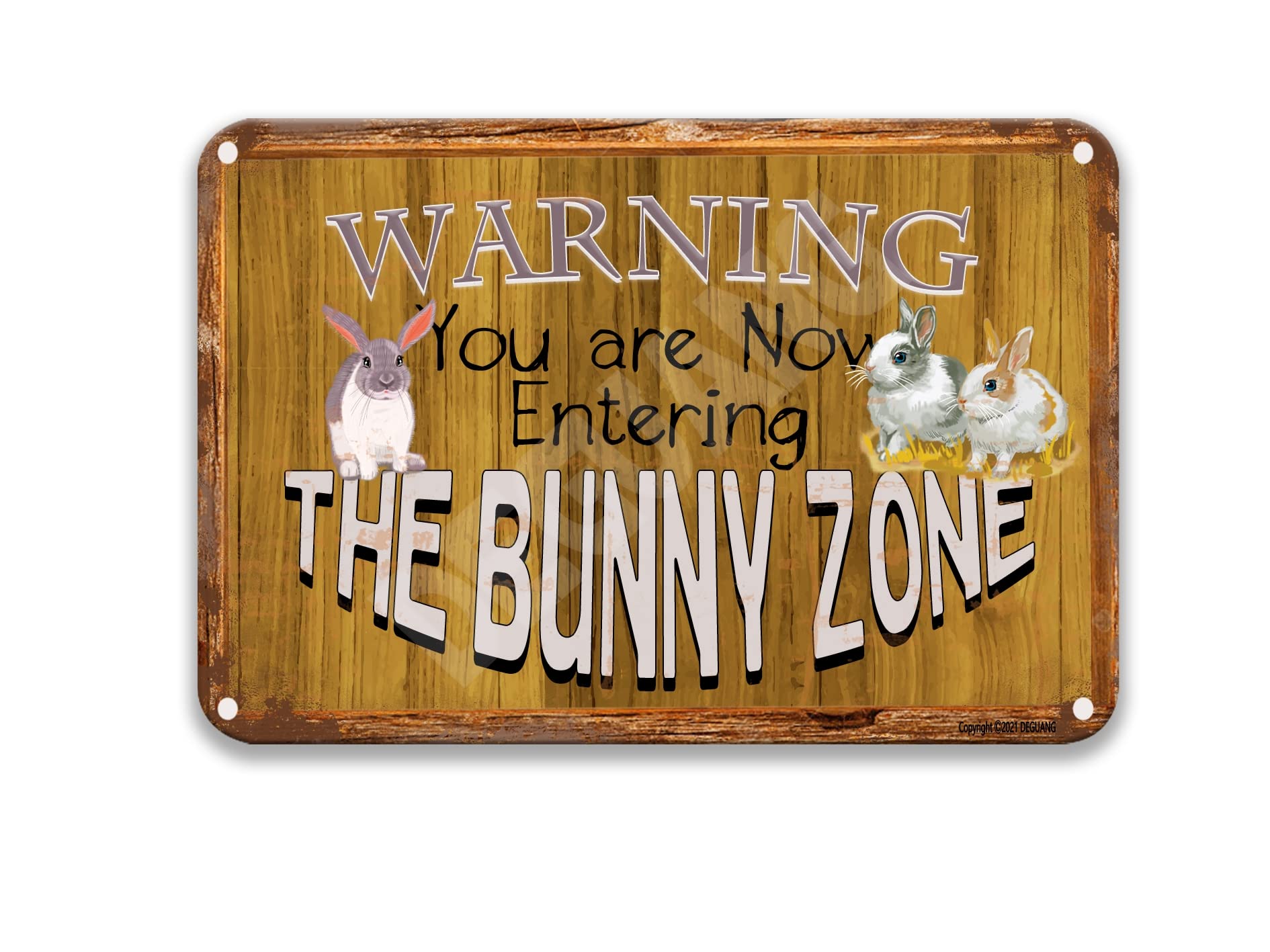 Warning You Are Now Entering The Bunny Zone Metal Signs Outdoor Decorations Kitchen Wall Decor Farmhouse Pub Sign Metal 8X12