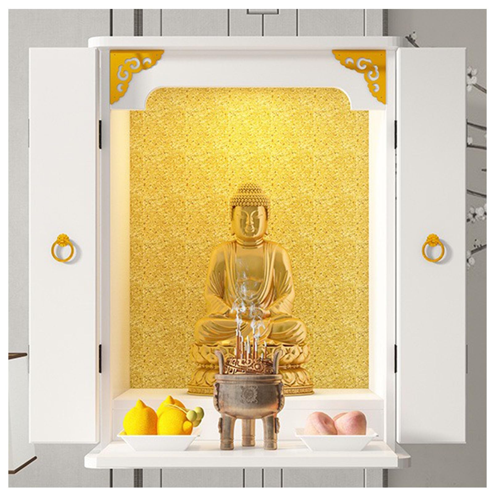 Vitrine murale Bouddha pour aménager un coin méditation paisible chez soi