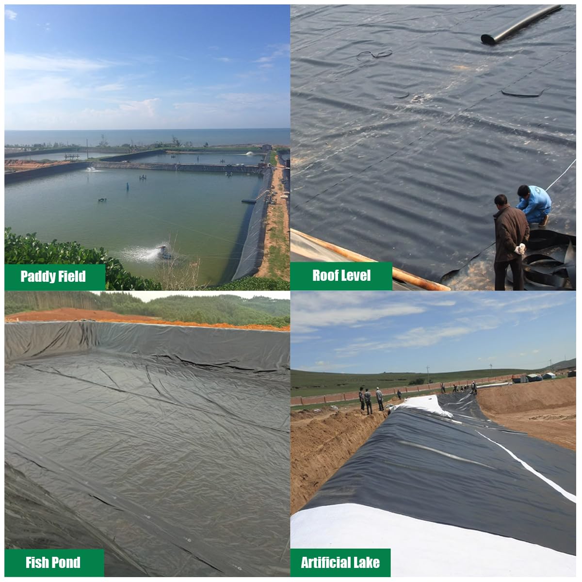 Nero Telo per Laghetto Spessore 0,2mm Rivestimento per Laghetti in HDPE, PVC Rivestimento per Laghetto con Fondo per Laghetto Grande Rivestimento per Laghetti Giardini(Size:8x8M(26x26ft))