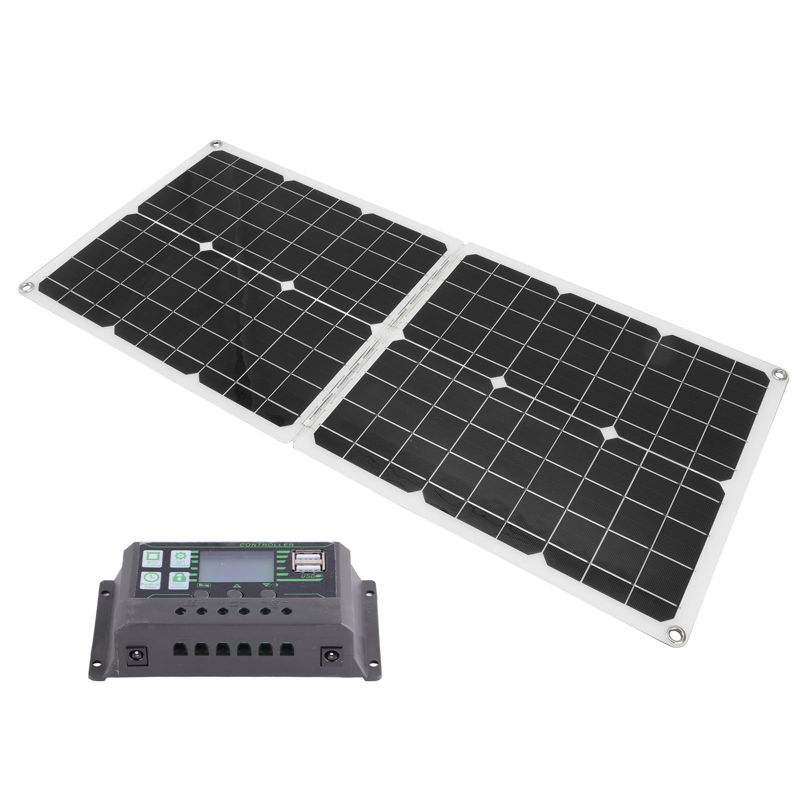 EMUKOEP Equipo Portátil del Panel Solar del Polisilicio 50W con el Material del Silicio Monocristalino para las Baterías de Coche, Turismo