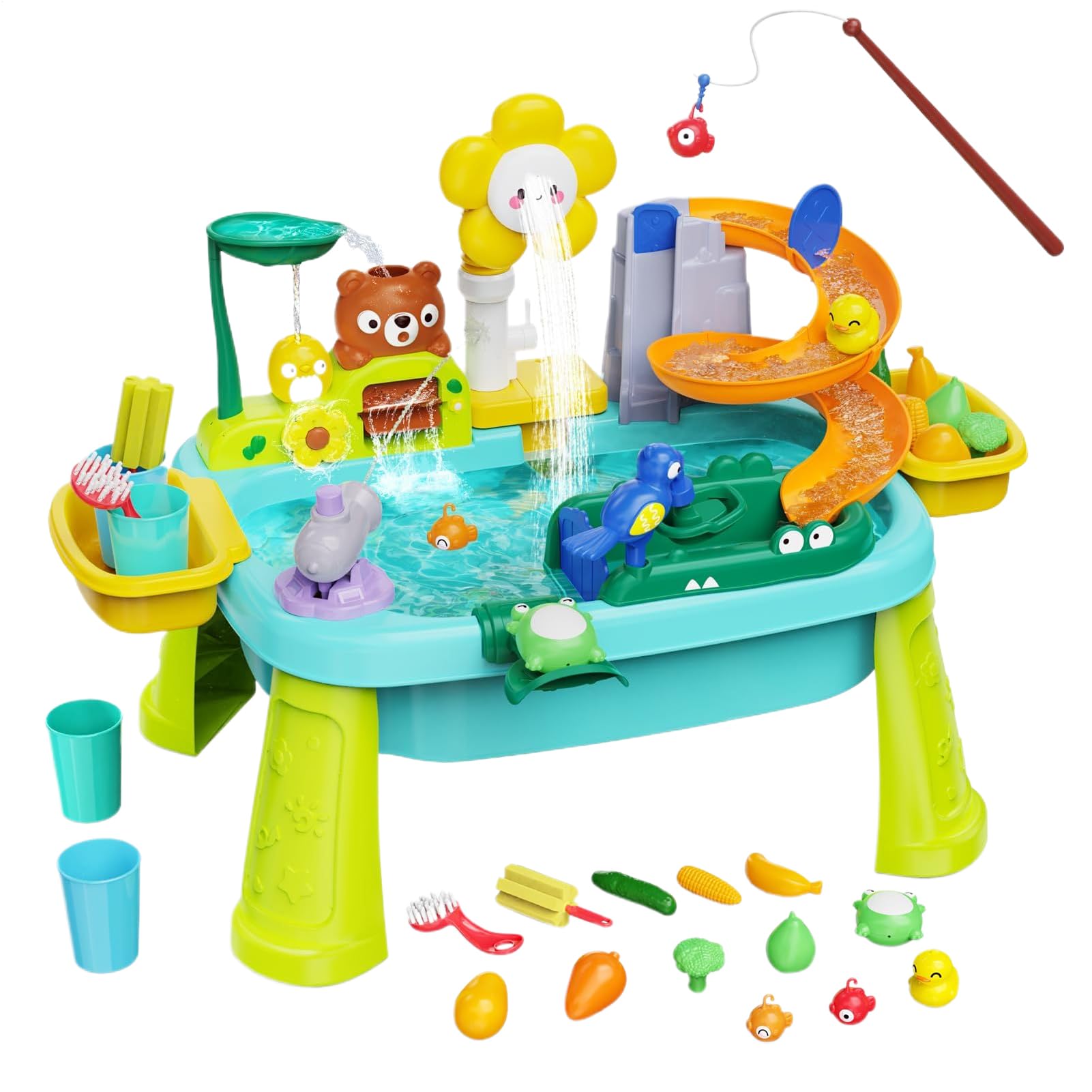 Mesa De Agua para Niños,Juego de y Agua con Bomba Eléctrica Incluida - Juego Educativo De Sensorial para Niños Y Niñas De 3 A 8 Años Cumpleaños Jardín Guardería Camping Colegio
