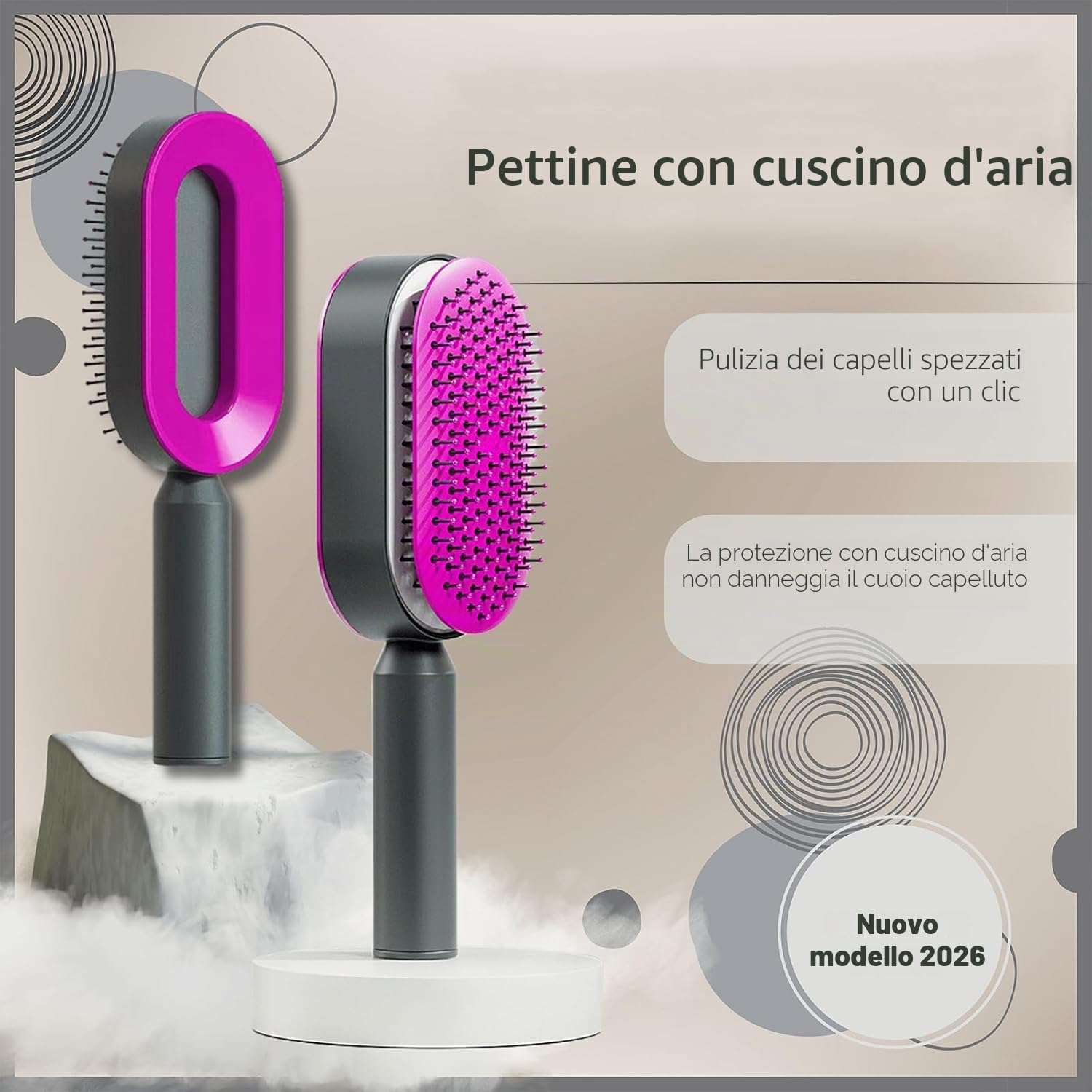 Spazzola lisciante per capelli senza fili, piastre per capelli, spazzola per raddrizzare senza fili, pettine per raddrizzare con funzione di ricarica USB, spazzola per