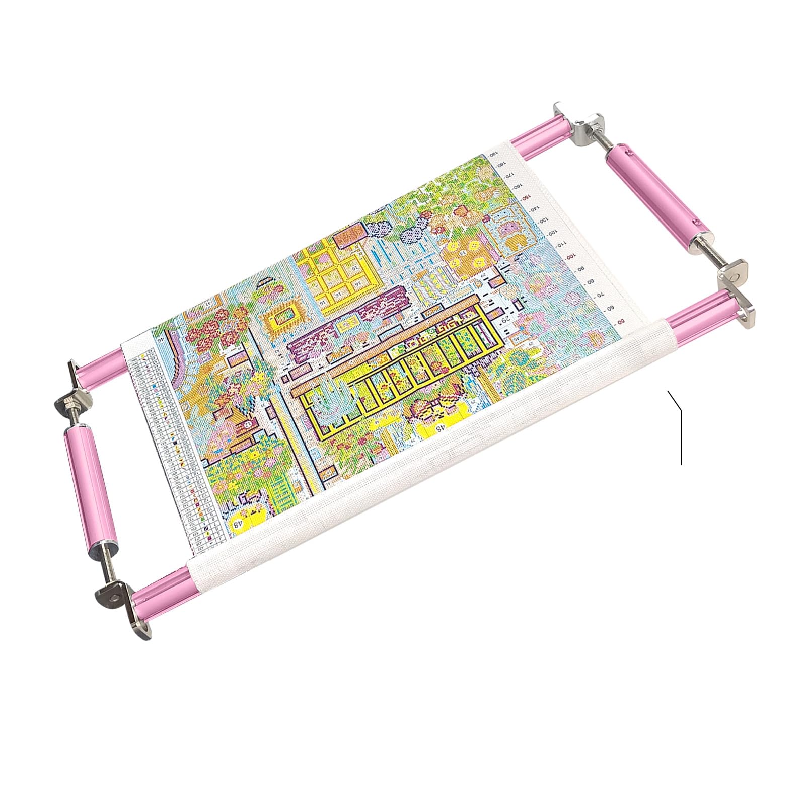 couple embroidery art embroidery clip frame cross stitch 4 slot presser heavy duty embroidery bandage embroidery frame needlepoint frame embroidery scroll frame embroidery frames (pink)