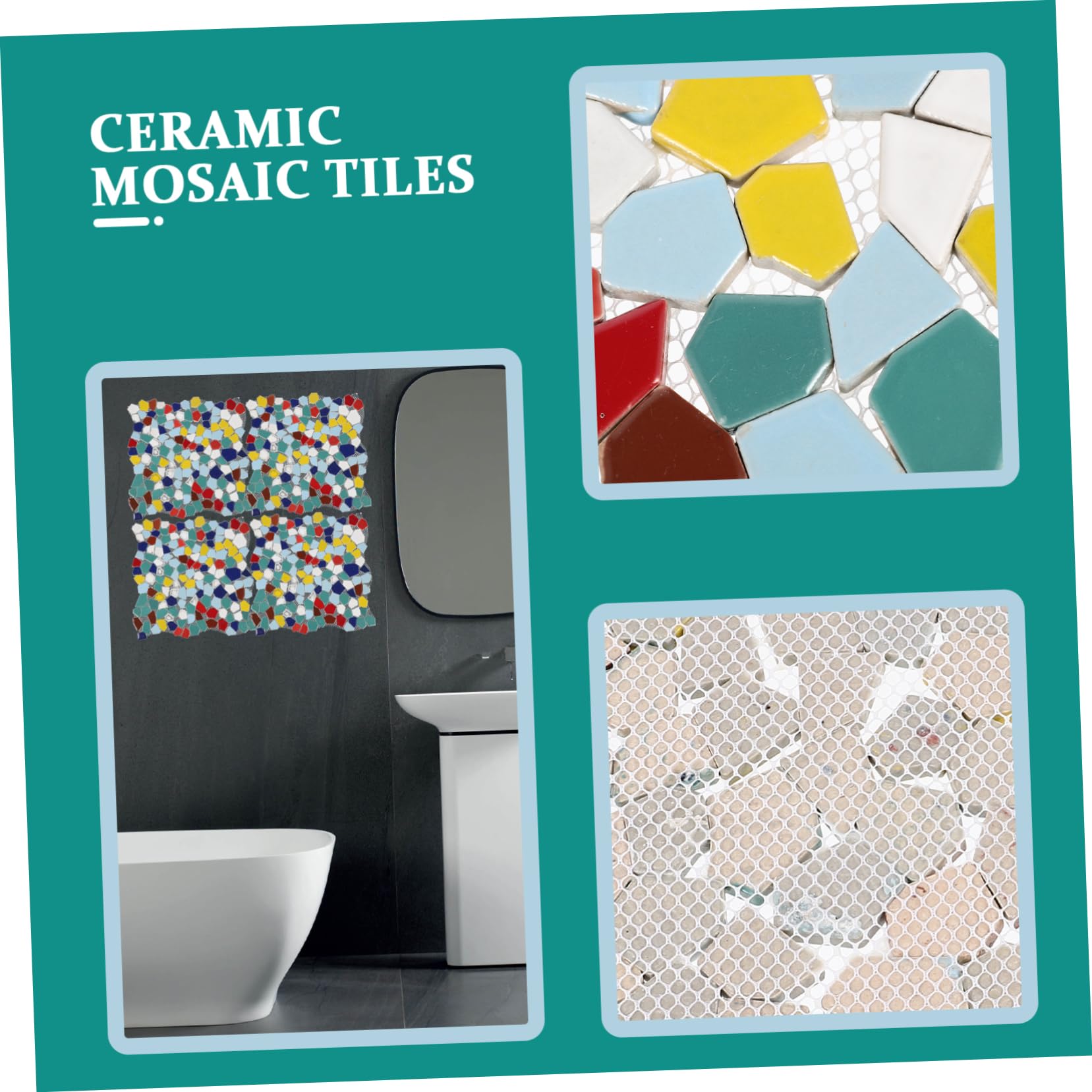 Housoutil Tessere Mosaico in Ceramica per Fai da Te e Artigianato, Forme Irregolari e Delicate, per Decorazioni Creative
