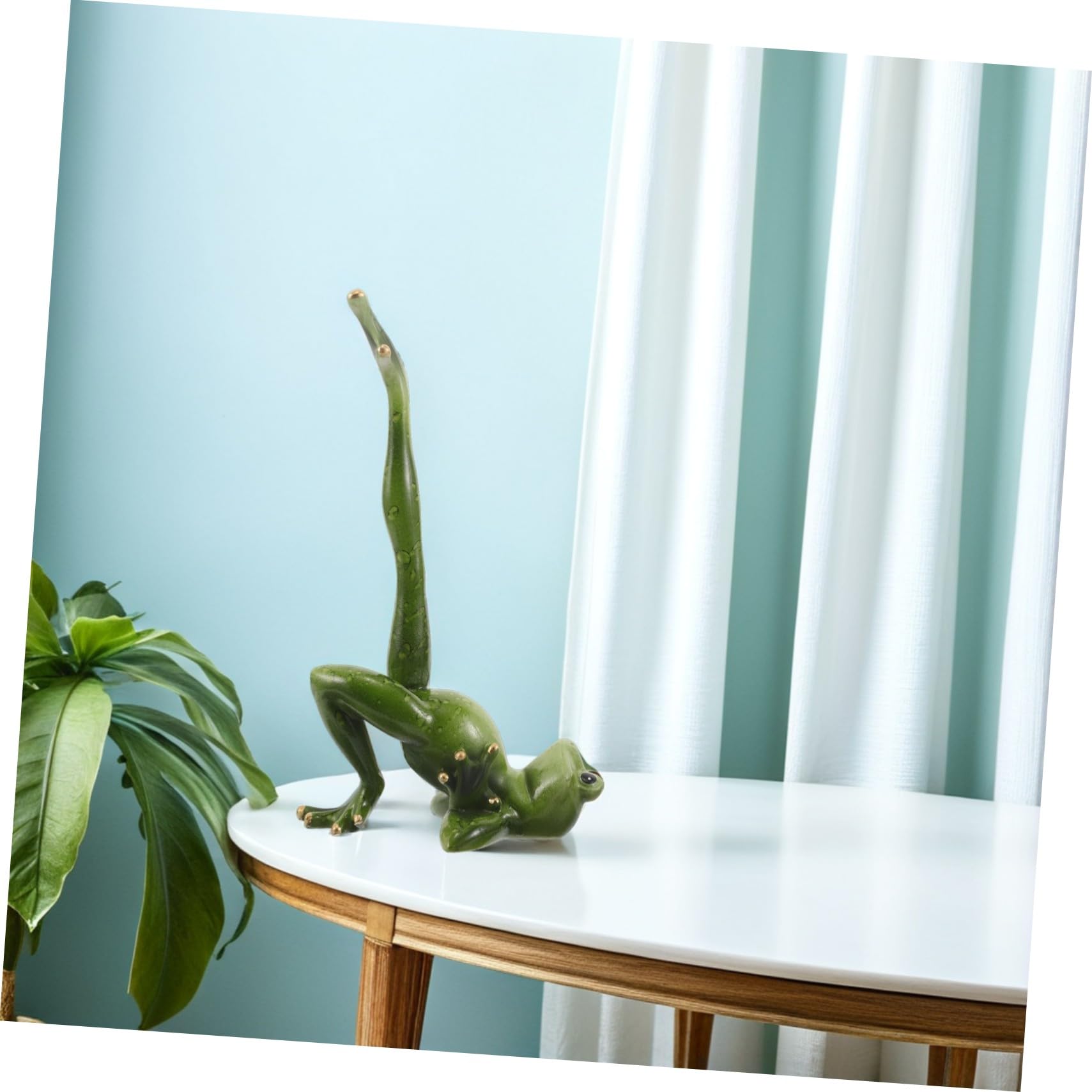 Gatuida 2 Piezas Estatuas de Rana de Resina para Yoga Figuritas Decorativas Creativas para Escritorio Oficina Jardín y Patio Esculturas Divertidas para Ambiente Zen y Meditación