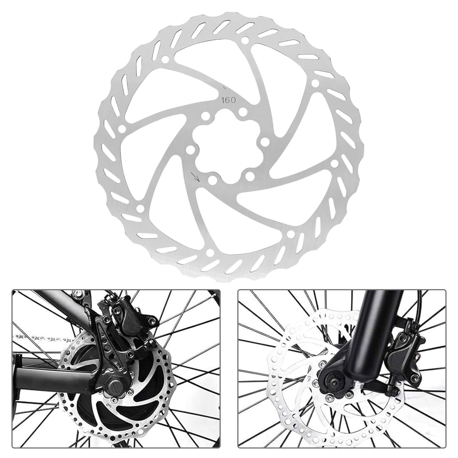 Scheibenbremse Fahrrad Set, 160mm Bremsscheiben Fahrrad, Mechanische Fahrrad Bremse Für Mountainbike Und Rennrad, Hochwertiger Bremssattel, Werkzeugloser Belageinsteller, Für Shimano Kompatibel