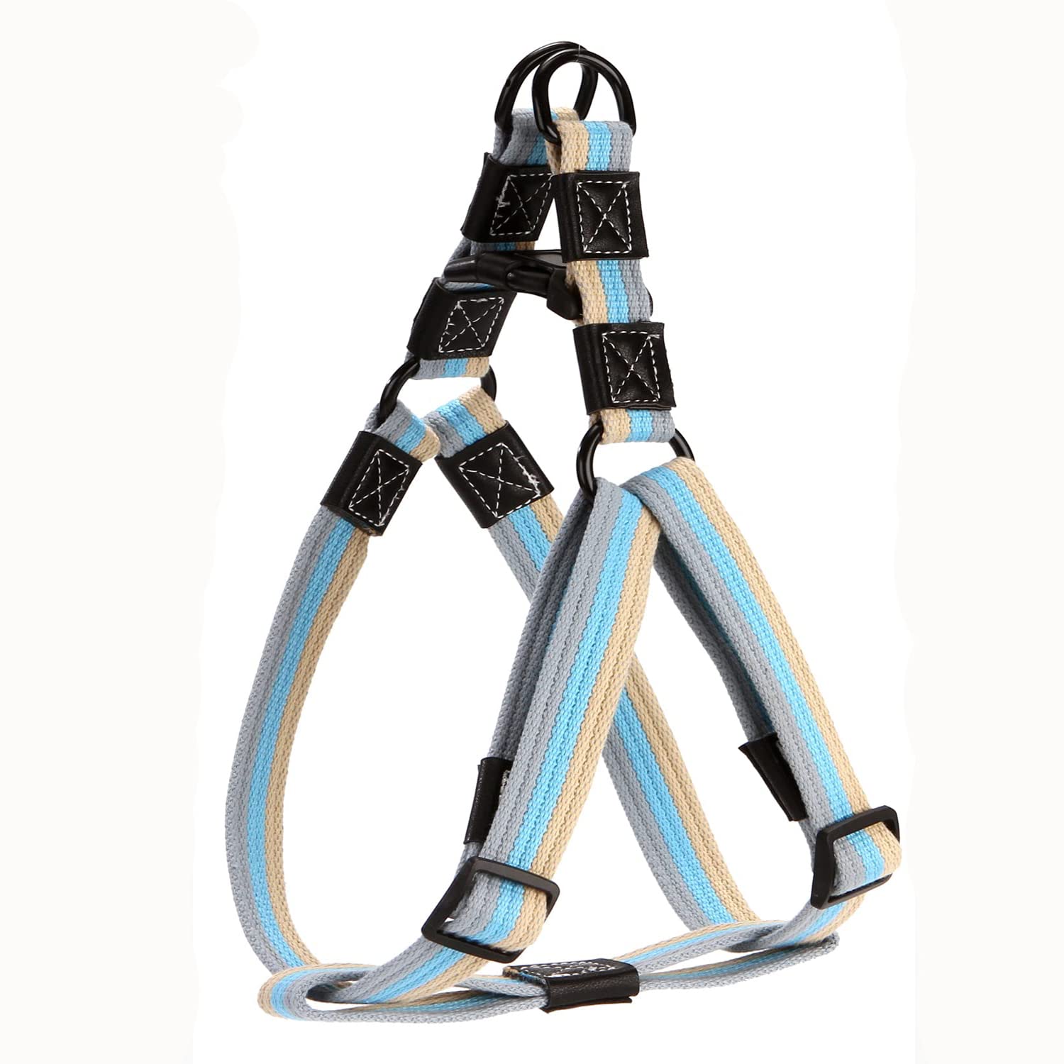 Shorven No Pull Dog Harness Adjustable Cotton Step in Puppy Vest Harness for Small Medium Large Dogs Outdoor Walking Blue L