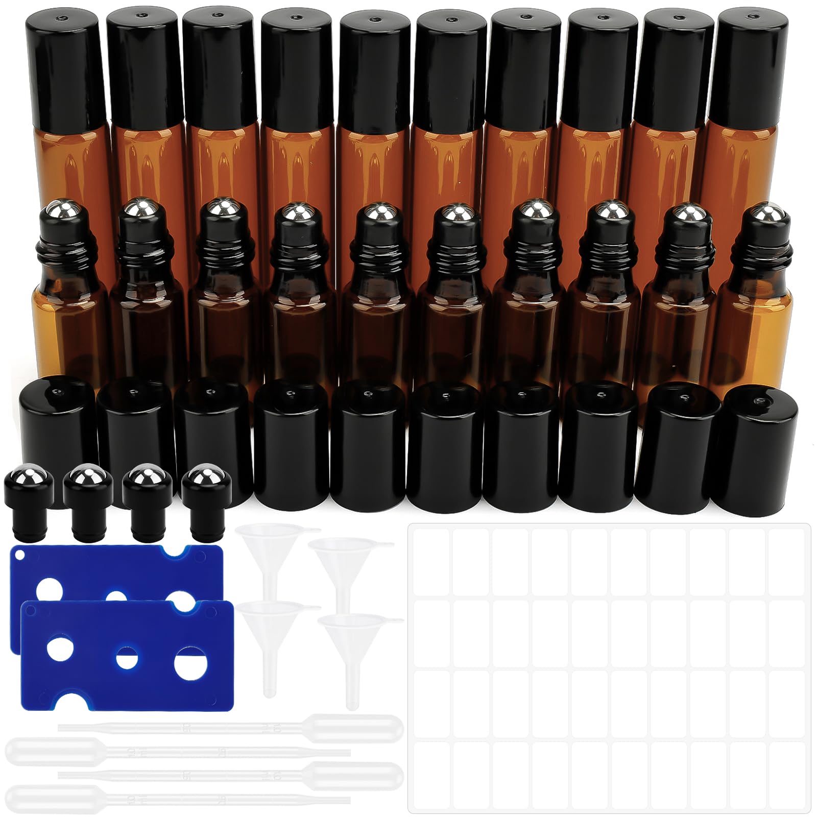 Towviy 20 Stück Roll on Glasflaschen für ätherisches öl, 5ml
