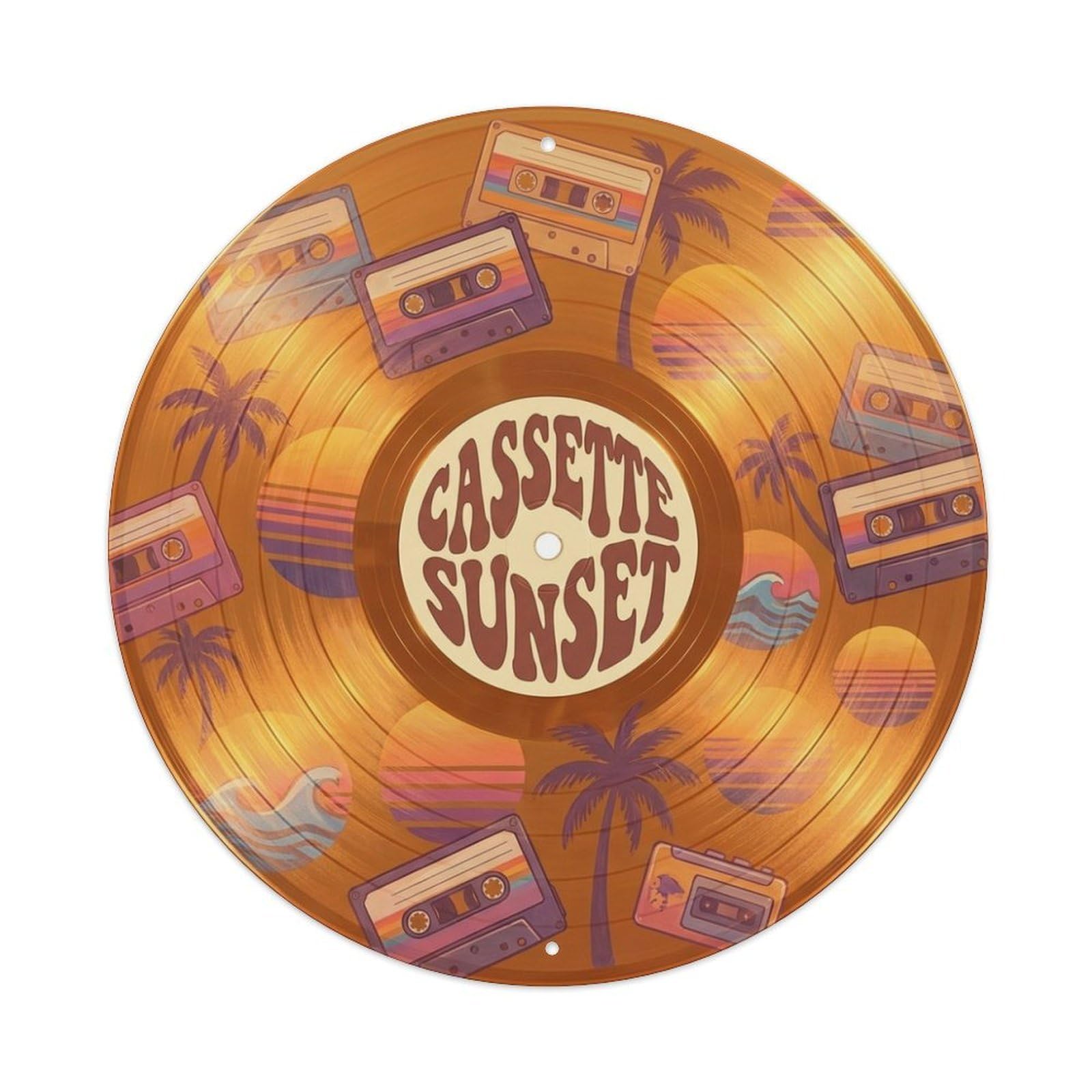 Chillwave Vinyl Records Cassette Sunset Music Cover Metal Tin Sign