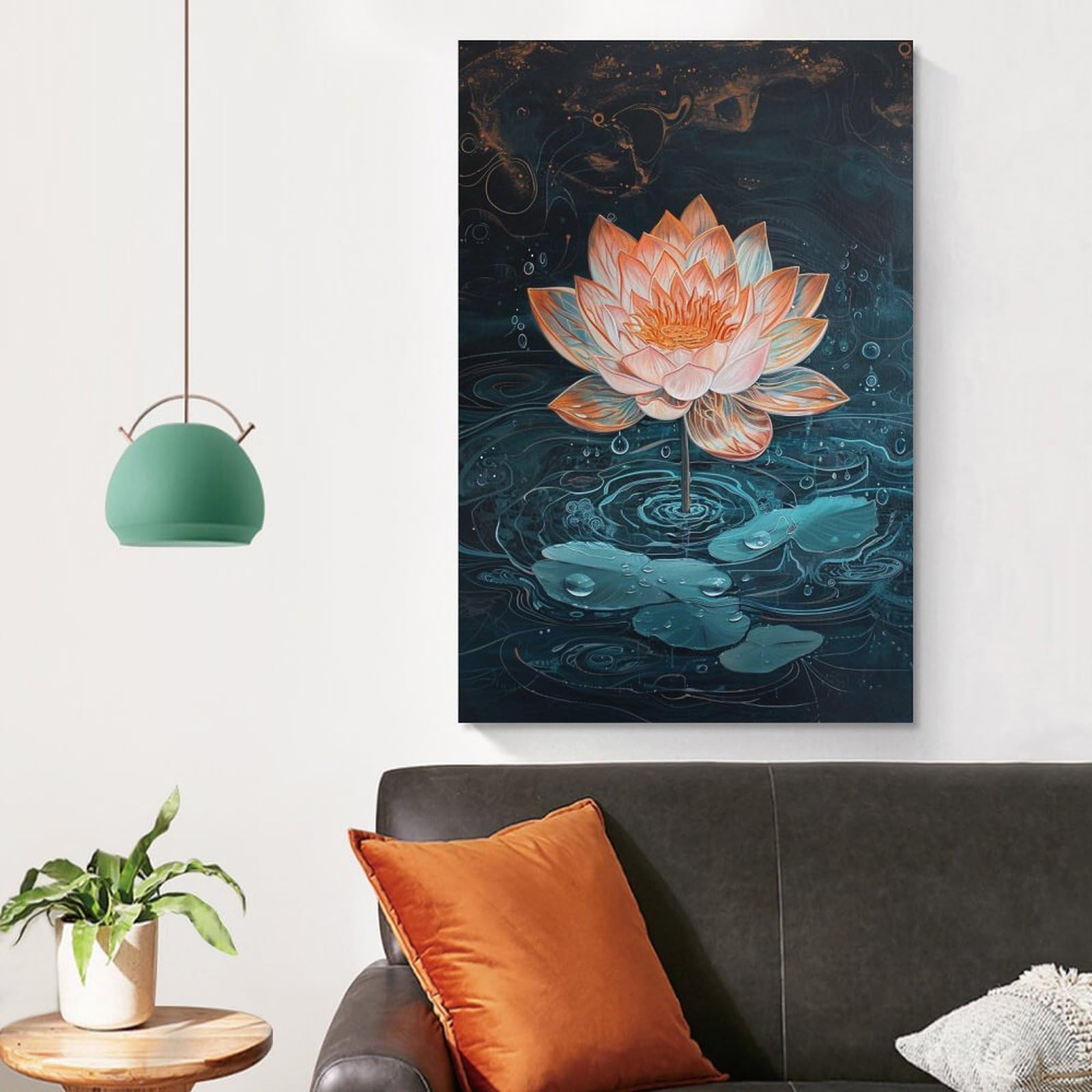 Amazon.co.jp: 絵画 上品で華やかな蓮の花インテリア 絵画 魅力的な花