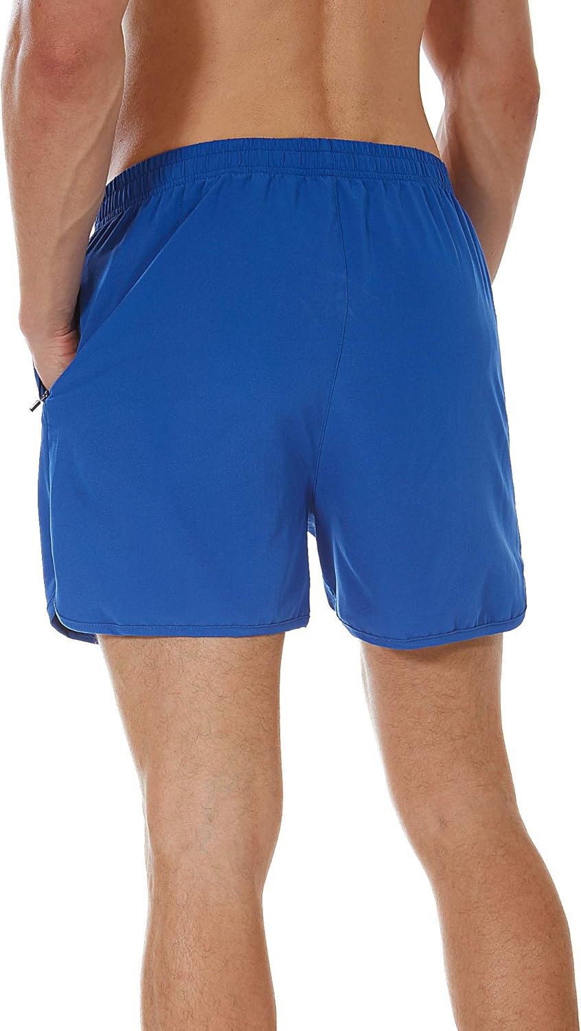 SILKWORLD Men's Running Stretch Quick Dry Shorts with Zipper Pockets(Pack of 2,3) - Image 3