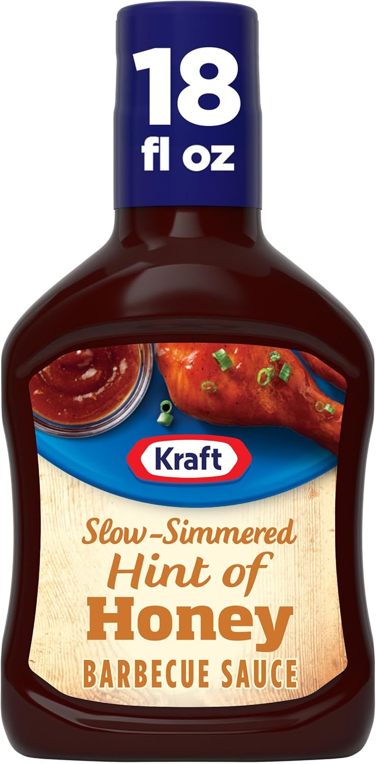 Kraft Hint of Honey Slow-Simmered Barbecue BBQ Sauce, 18 oz Bottle