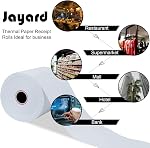 Jayard Thermal Paper Roll 2-1/4'' X 85' ft, 5 Rolls BPA Free Receipt Paper, 2.25 x 85 ft Thermal Printer Paper Fits Most Credit Card Terminals